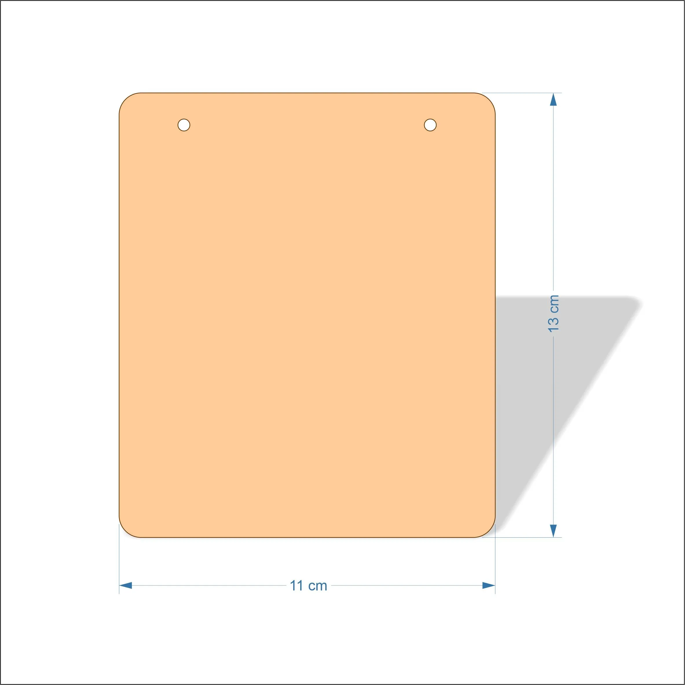 11 cm Wide 3mm thick MDF Plaques with rounded corners