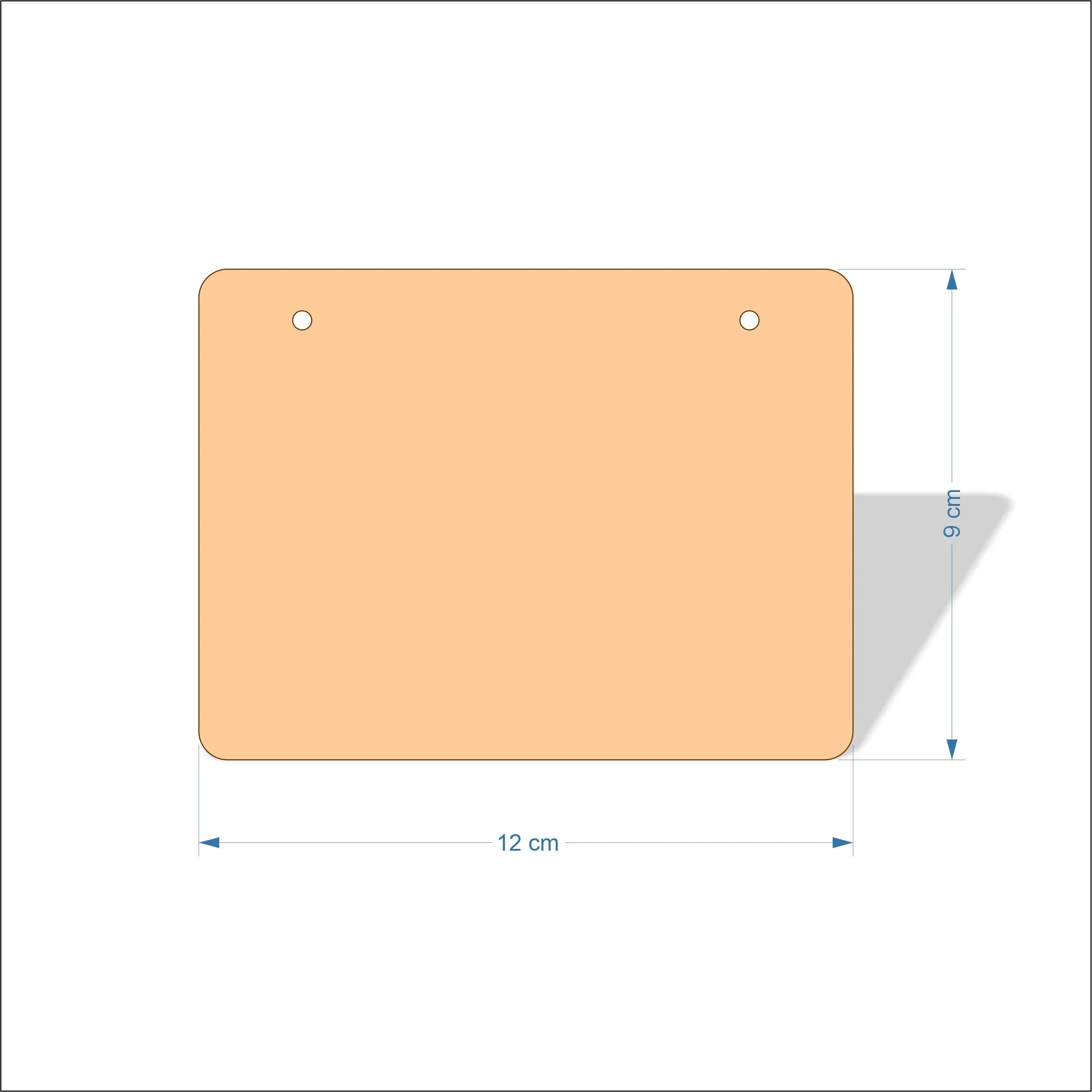 12 cm Wide 3mm thick MDF Plaques with rounded corners