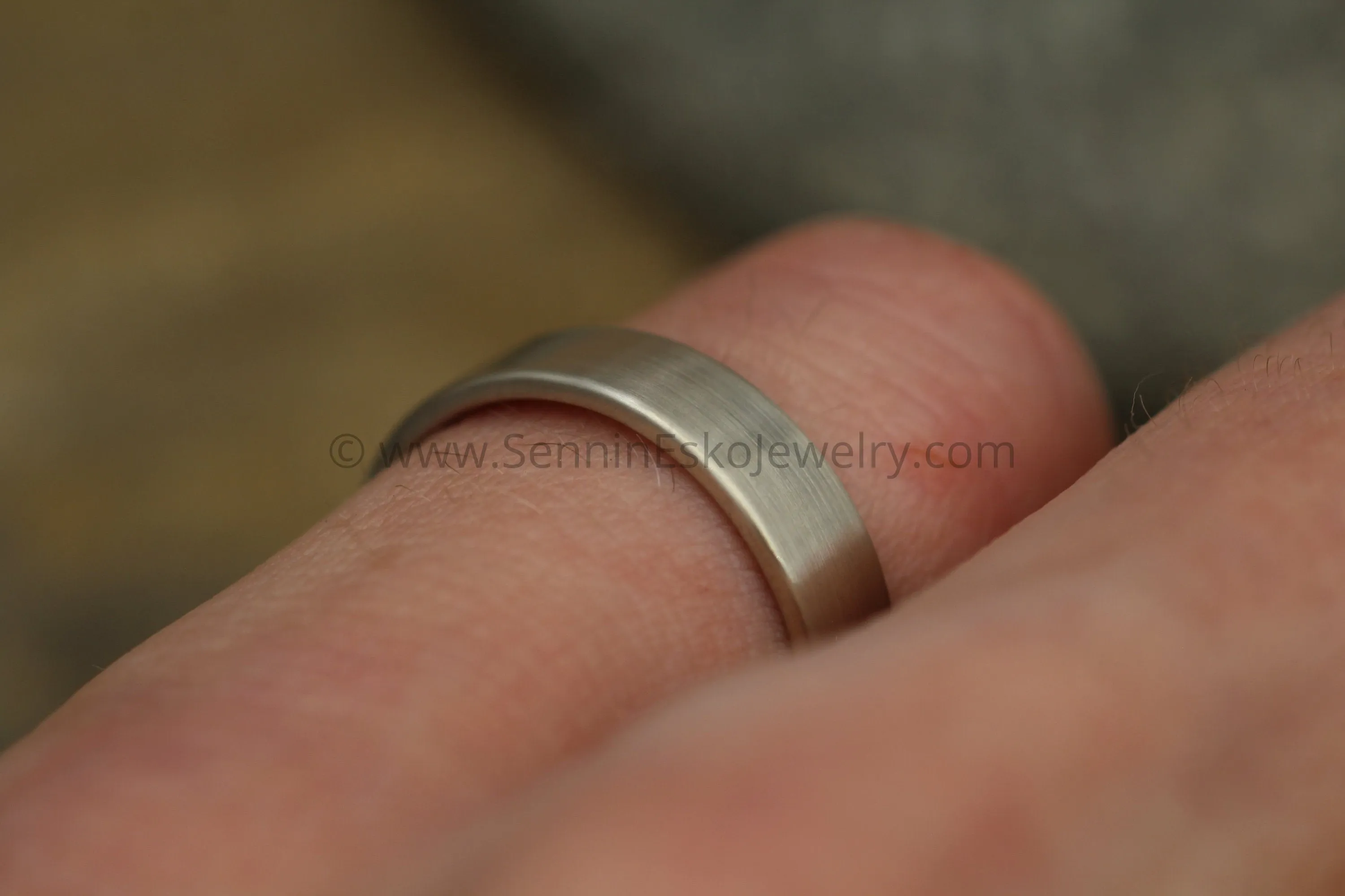 14kt White Gold 5x1.2mm Flat Band -Matte Finish