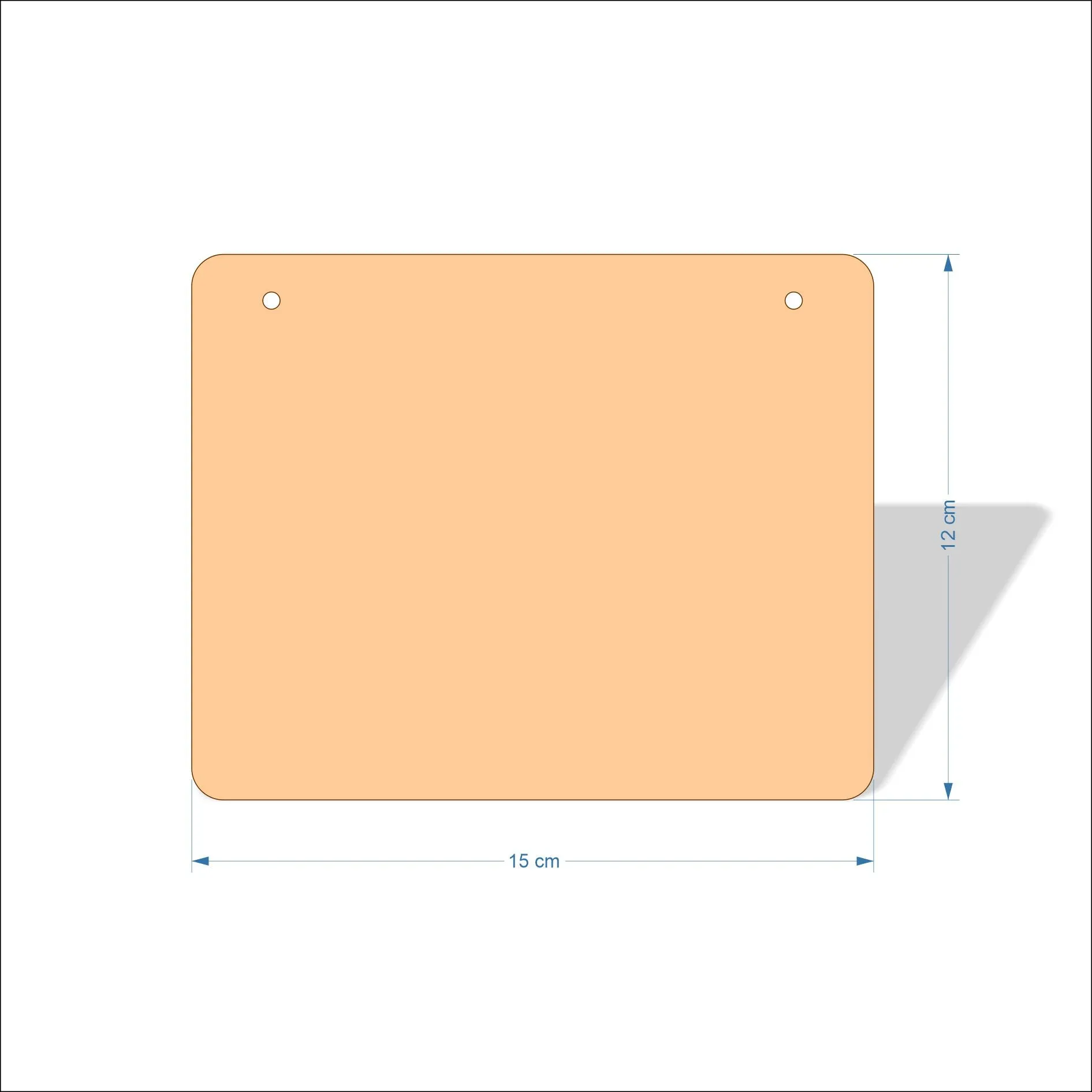 15 cm Wide 3mm thick MDF Plaques with rounded corners
