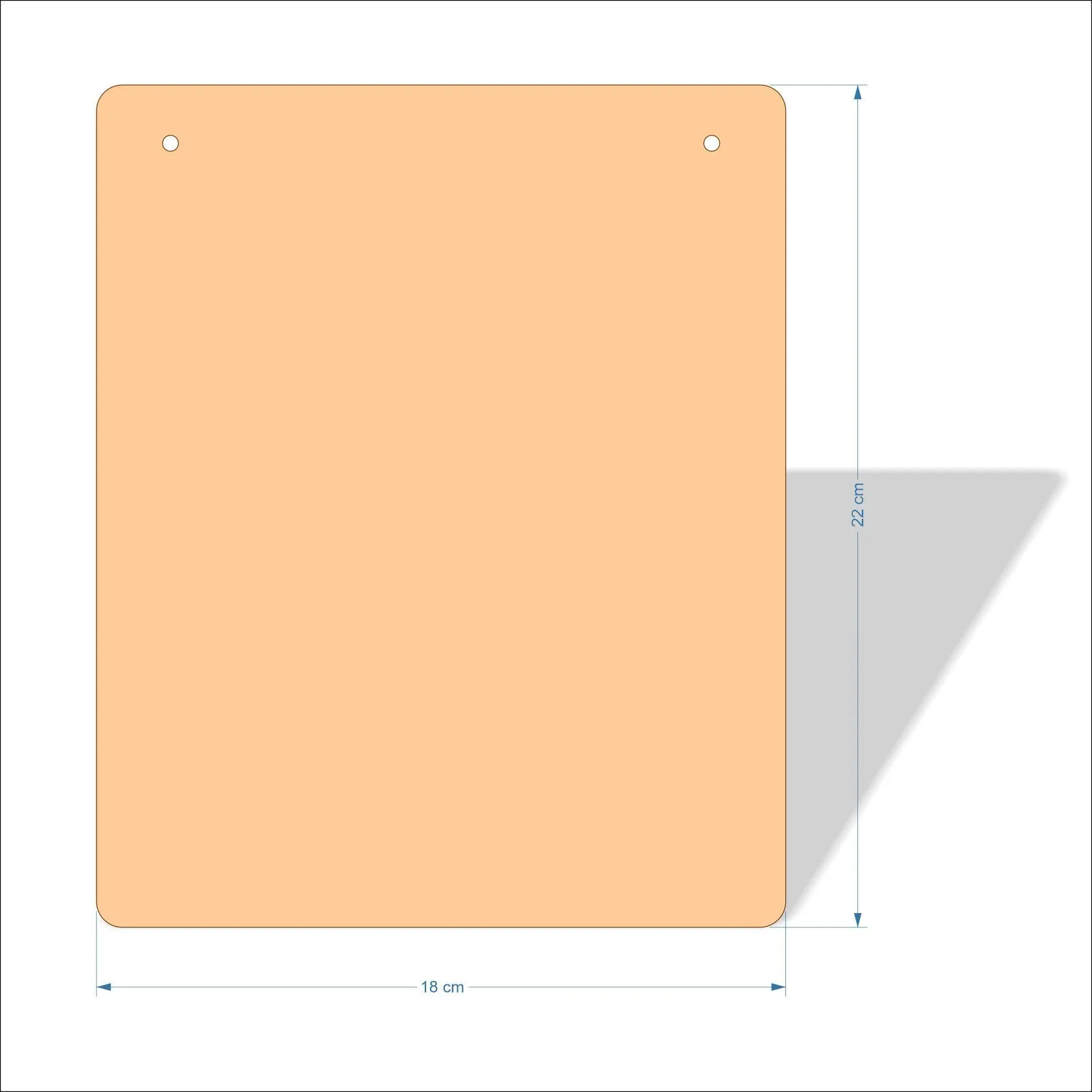 18 cm Wide 3mm thick MDF Plaques with rounded corners