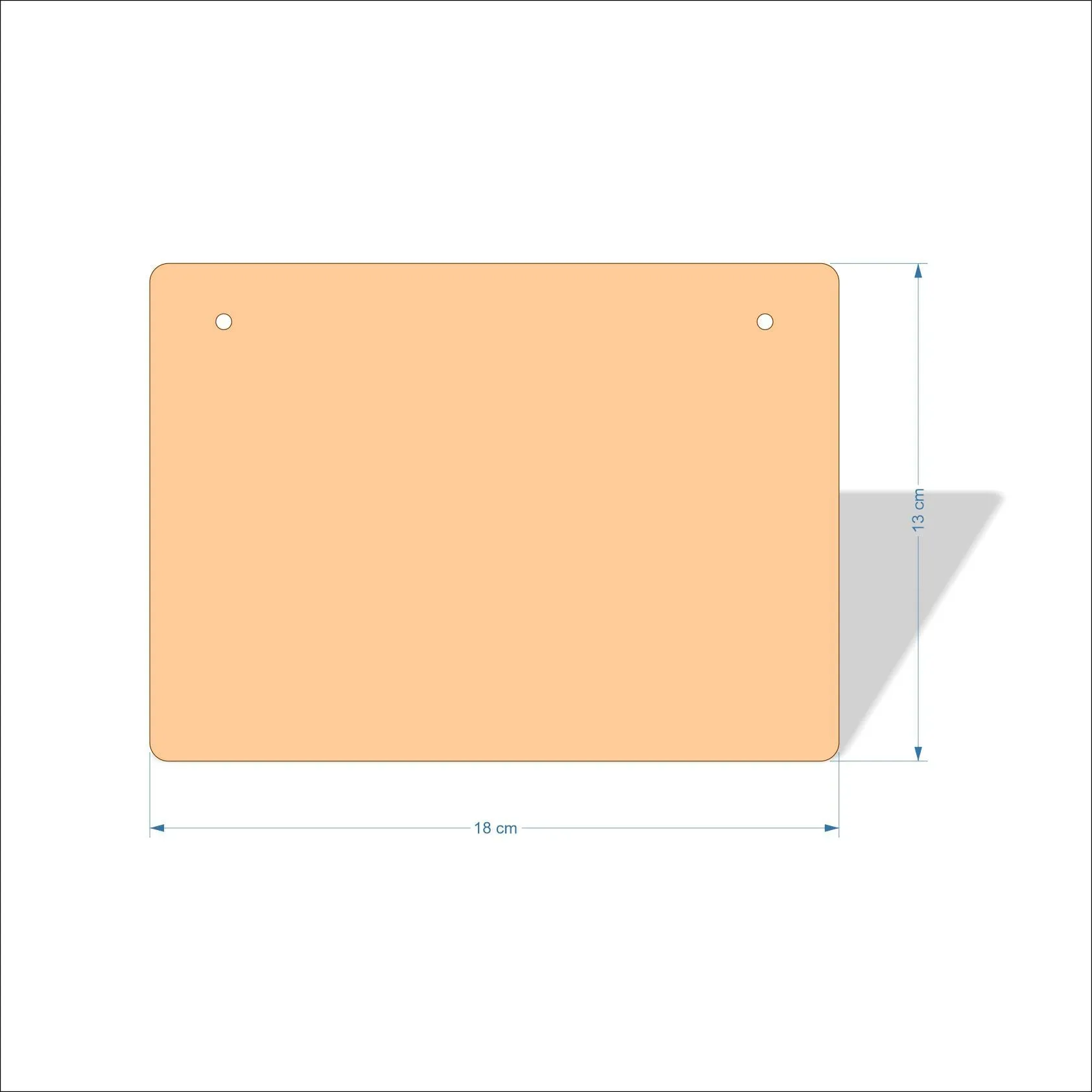18 cm Wide 3mm thick MDF Plaques with rounded corners