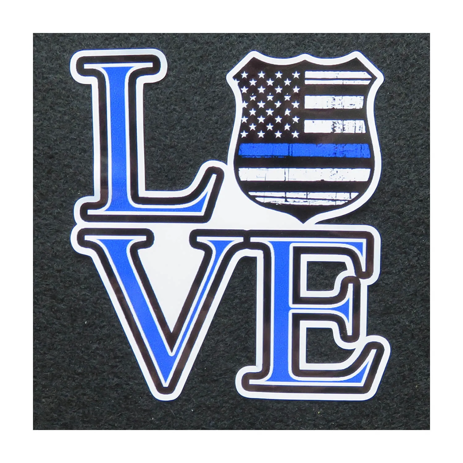 Thin Blue Line LOVE Police Badge Vinyl Decal